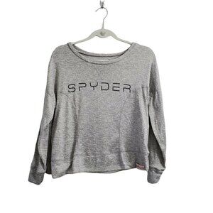 Spyder Sweater Womens Small Gray‎ Pullover Relaxed Lightweight Stretch Crew Neck